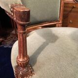 18th century Louis XVI green velvet cabriolet armchair
