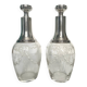 Paire de carafes en cristal et argent - début du XXe siècle
