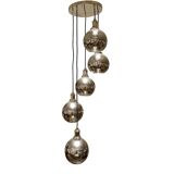 Modern Sculptural Hanging Lamp - 5 glass globes