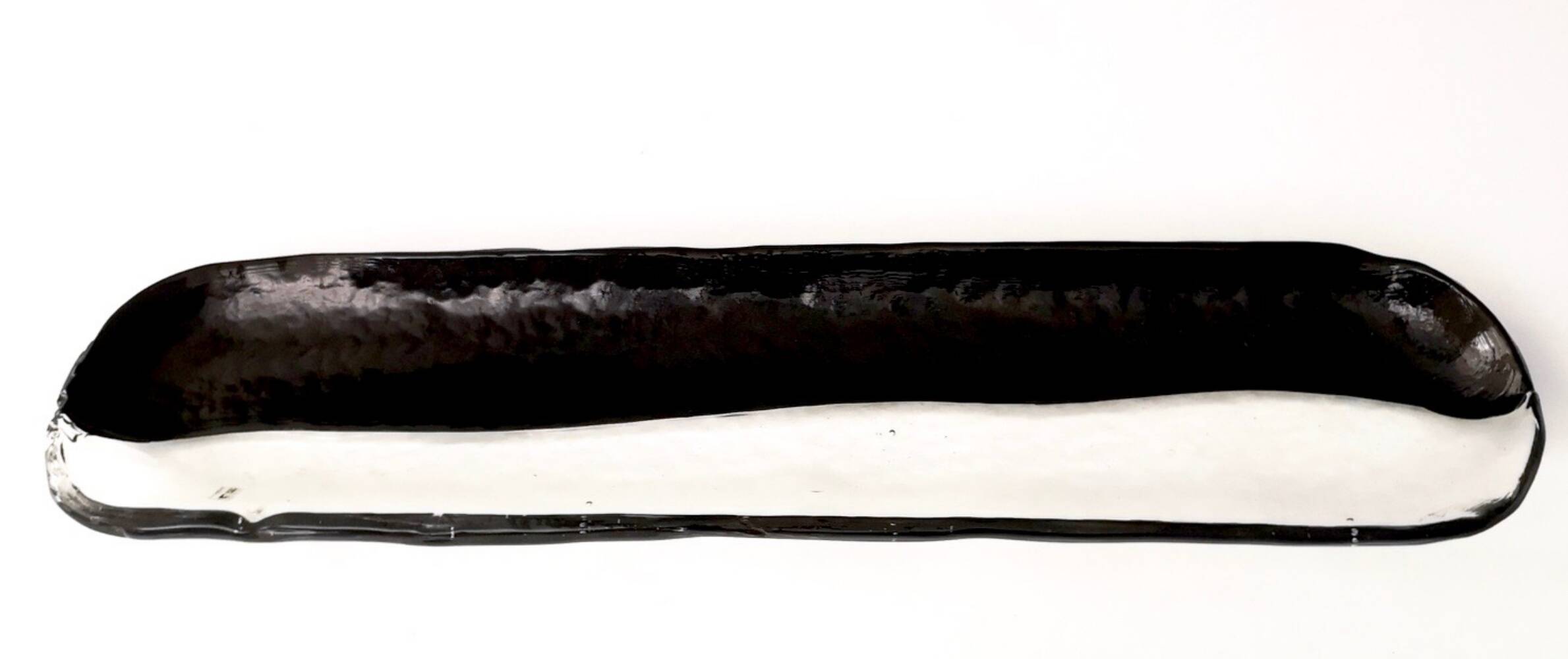 Long Black and Transparent Murano Glass Centerpiece by Aureliano Toso, Labe