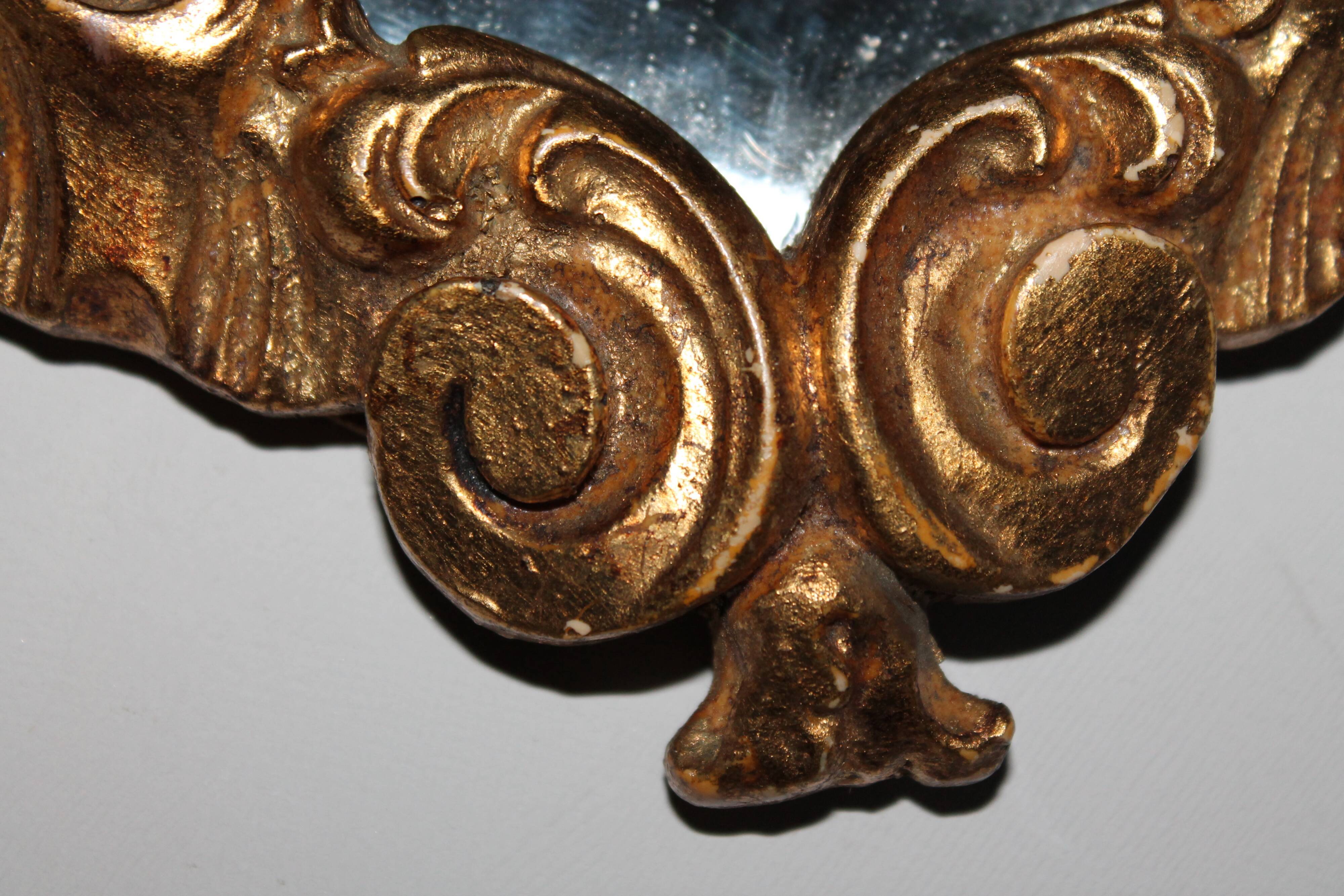 Vintage gilded wood mirror - 46x30cm