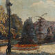 Oil on canvas by André Marait 1921 landscape flower garden XXth