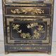 Vitrine chinoise vintage avec miroir, décor fleurs et oiseaux