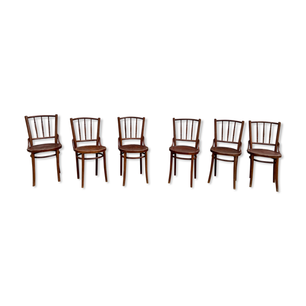 Série de 6 chaises bistrot troquet parisien 1950 — Beyit