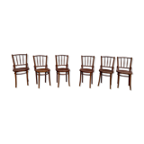 Série de 6 chaises bistrot troquet parisien 1950