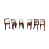 Series of 6 parisian bistro chairs 1950