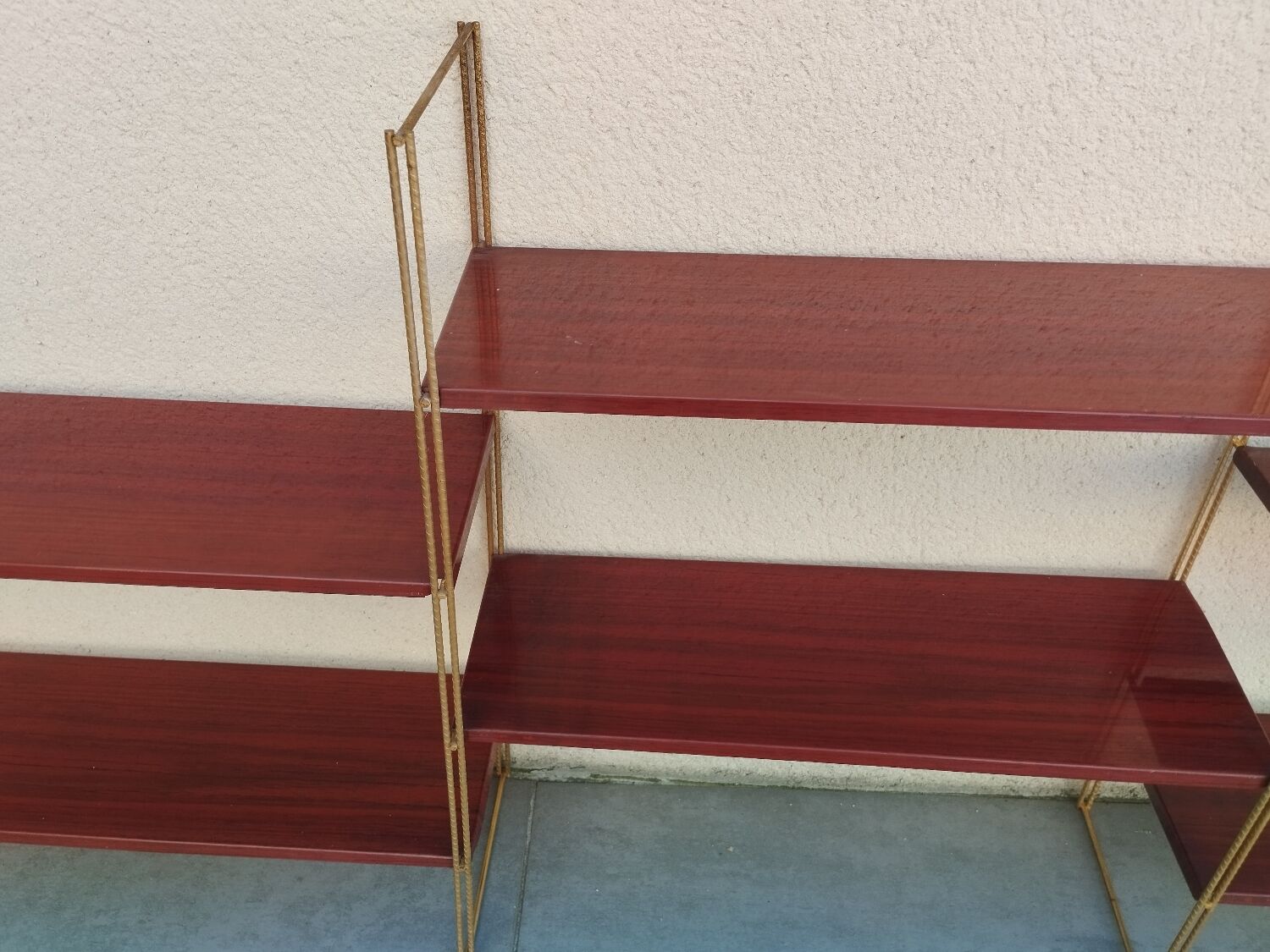Vintage metal string shelves
