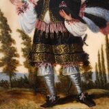 Antique 17th century marble painting, portrait of a South American nobleman