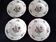 4 deep plates half porcelain from Lunéville KG Model "Réverbère"