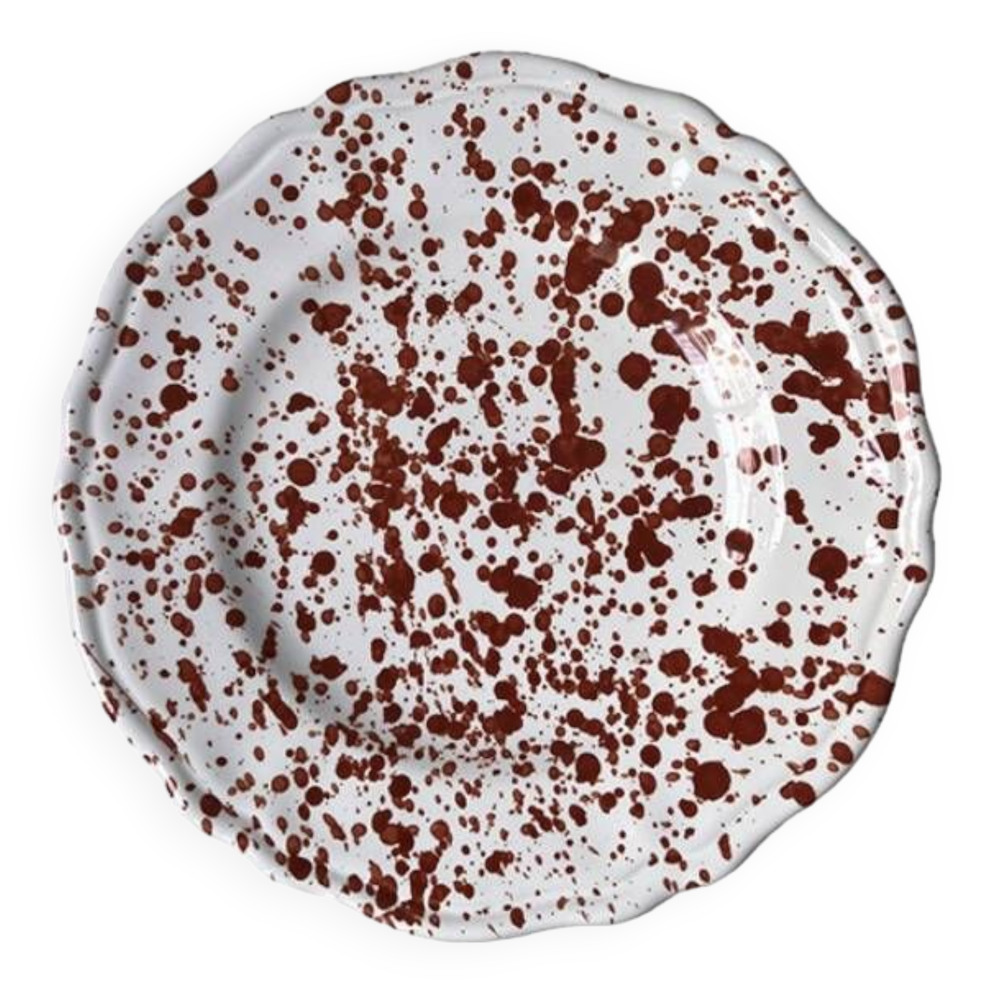 Assiette points terracotta foncé 25cm