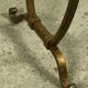 Review door / golden wrought iron sofa end and glass top 1950