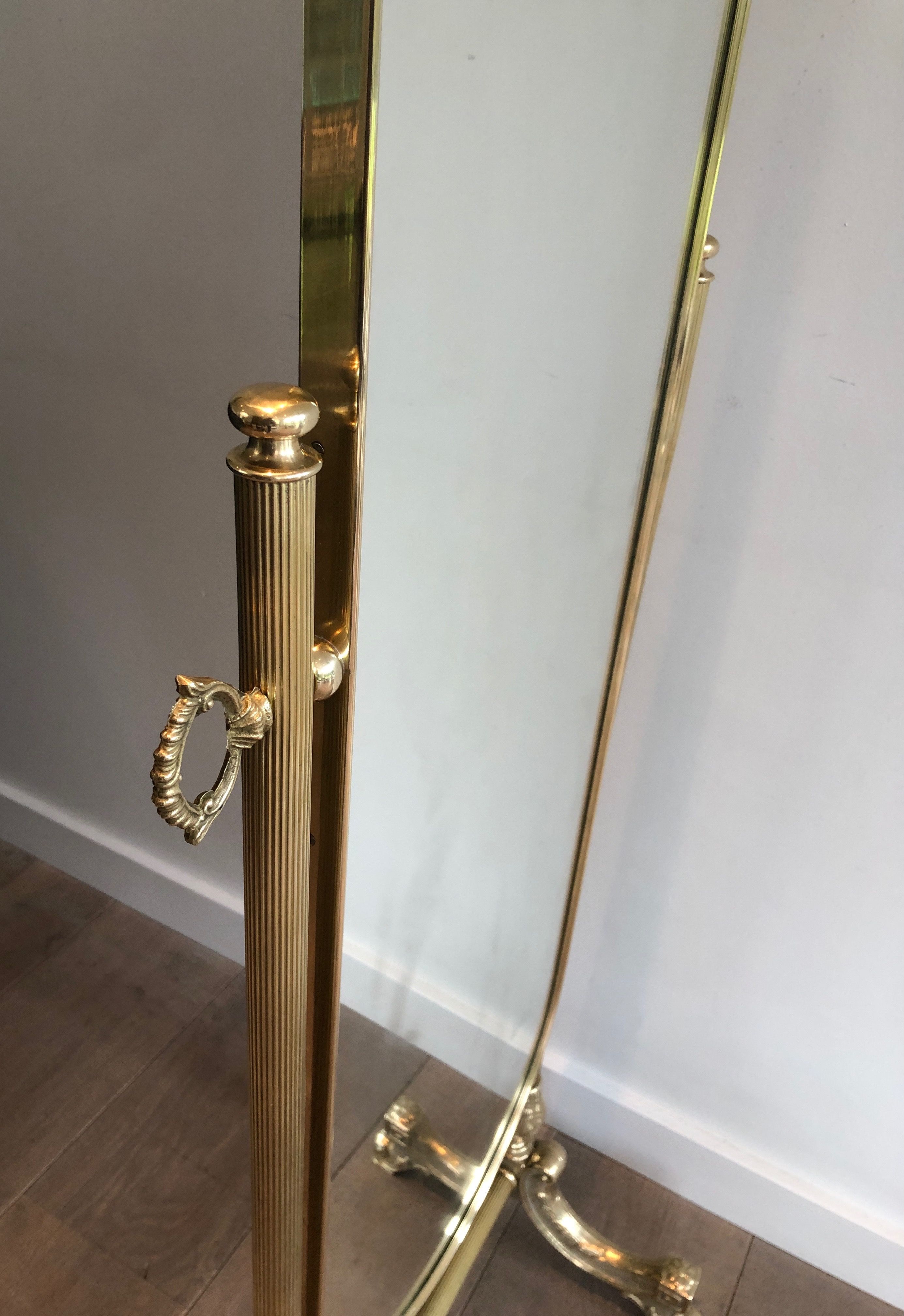 Miroir psyché en laiton de style néoclassique