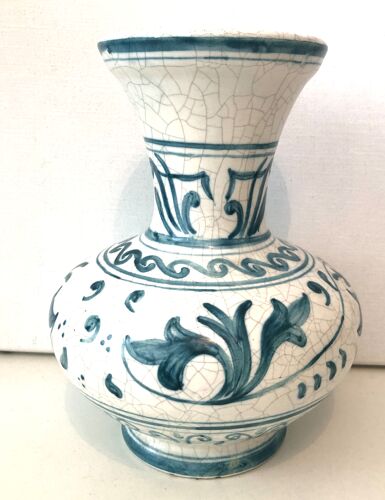 Vase émail cloisonné blanc et bleu