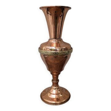 Ancient large copper vase from Villedieu les Poêles Gaor H37.5cm