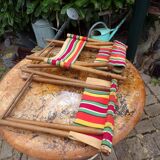 Vintage camping armchair and stool