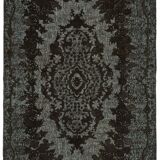 Overdyed Wool Vintage Handmade Carved Rug 173 cm x 290 cm