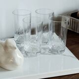 Set of 4 cut crystal orangeade glasses