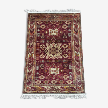 Handmade wool and silk carpet Kazakhstan 204x126 cm