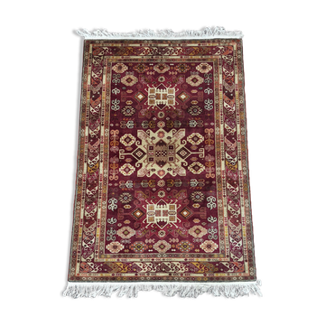 Handmade wool and silk carpet Kazakhstan 204x126 cm