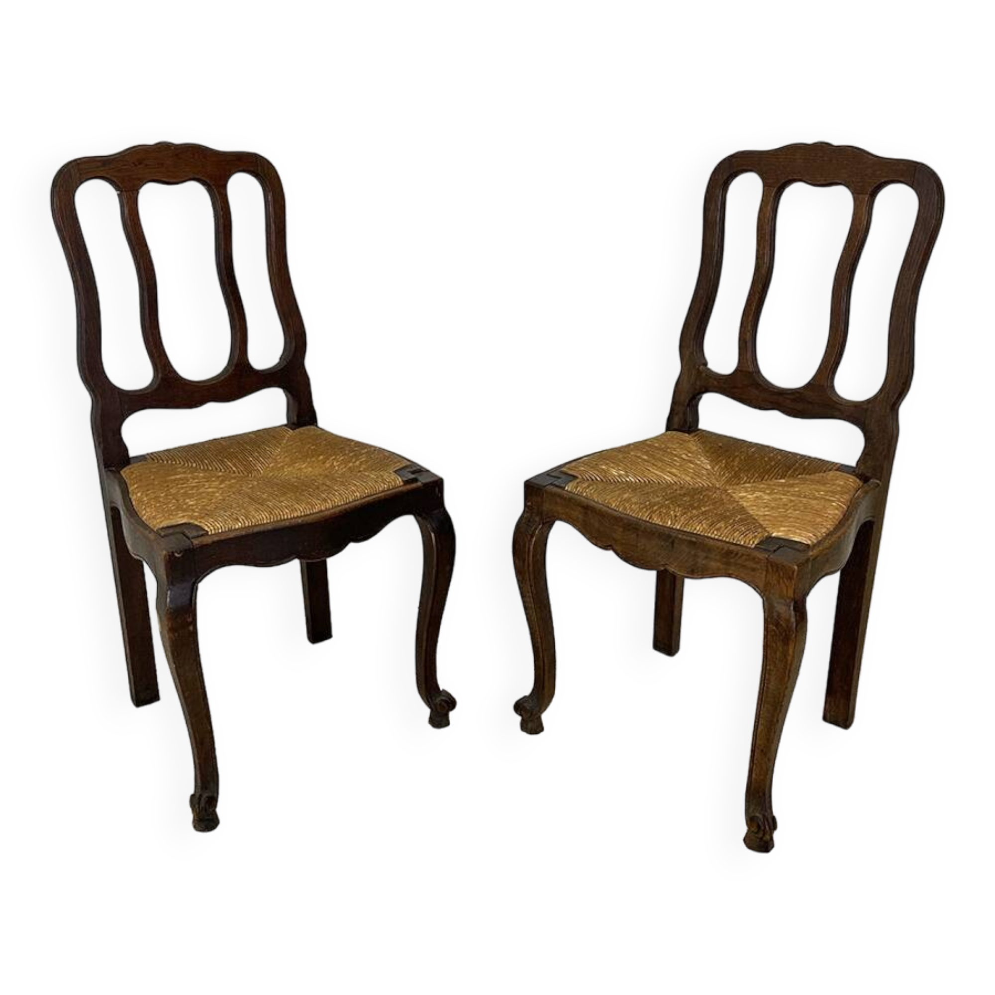 Paire de chaises paillées 1900