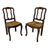 Paire de chaises paillées 1900