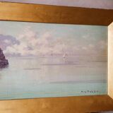 Oil on canvas orientalist landscape