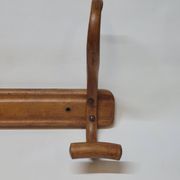 Double Patère bistrot Porte Manteau en bois courbé début XXème
