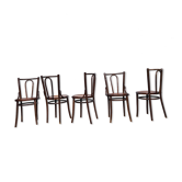 Série de 5 chaises bistrot 1950