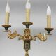 Pair of gold bronze wall lights in Empire style with three lights "Lucien Gau"
