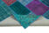 Handwoven oriental overdyed 200 cm x 295 cm blue patchwork carpet