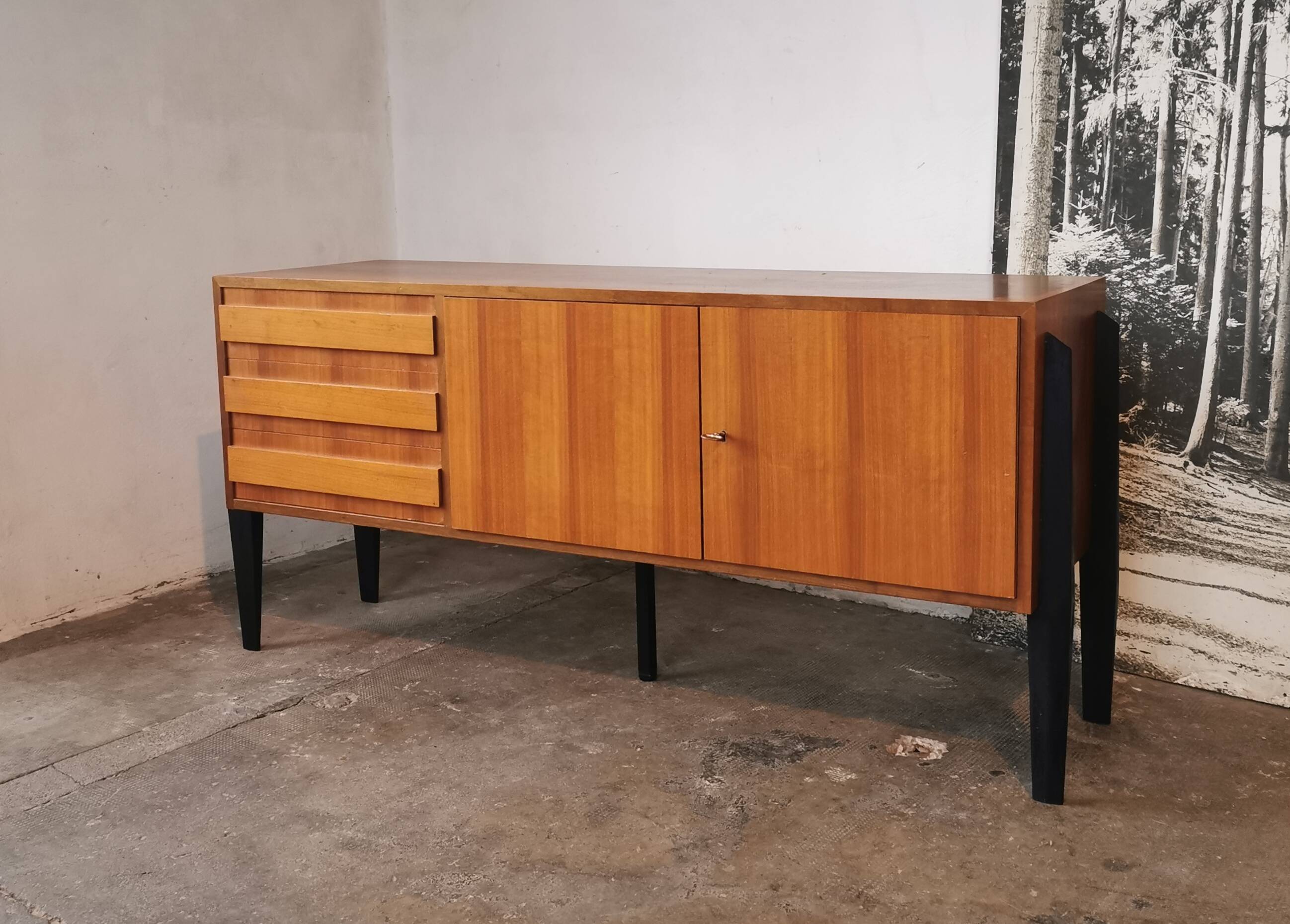 Vintage sideboard, walnut veneer
