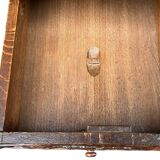 Desk with tiered secret drawer in solid oak Louis XIII