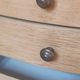 Vintage wooden bedside table with 3 drawers.