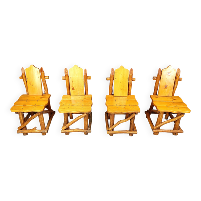 Chaises de salle à manger brutalistes vintage, lot de 4 - années 1960