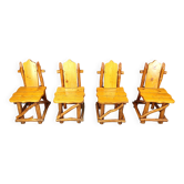 Chaises de salle à manger brutalistes vintage, lot de 4 - années 1960
