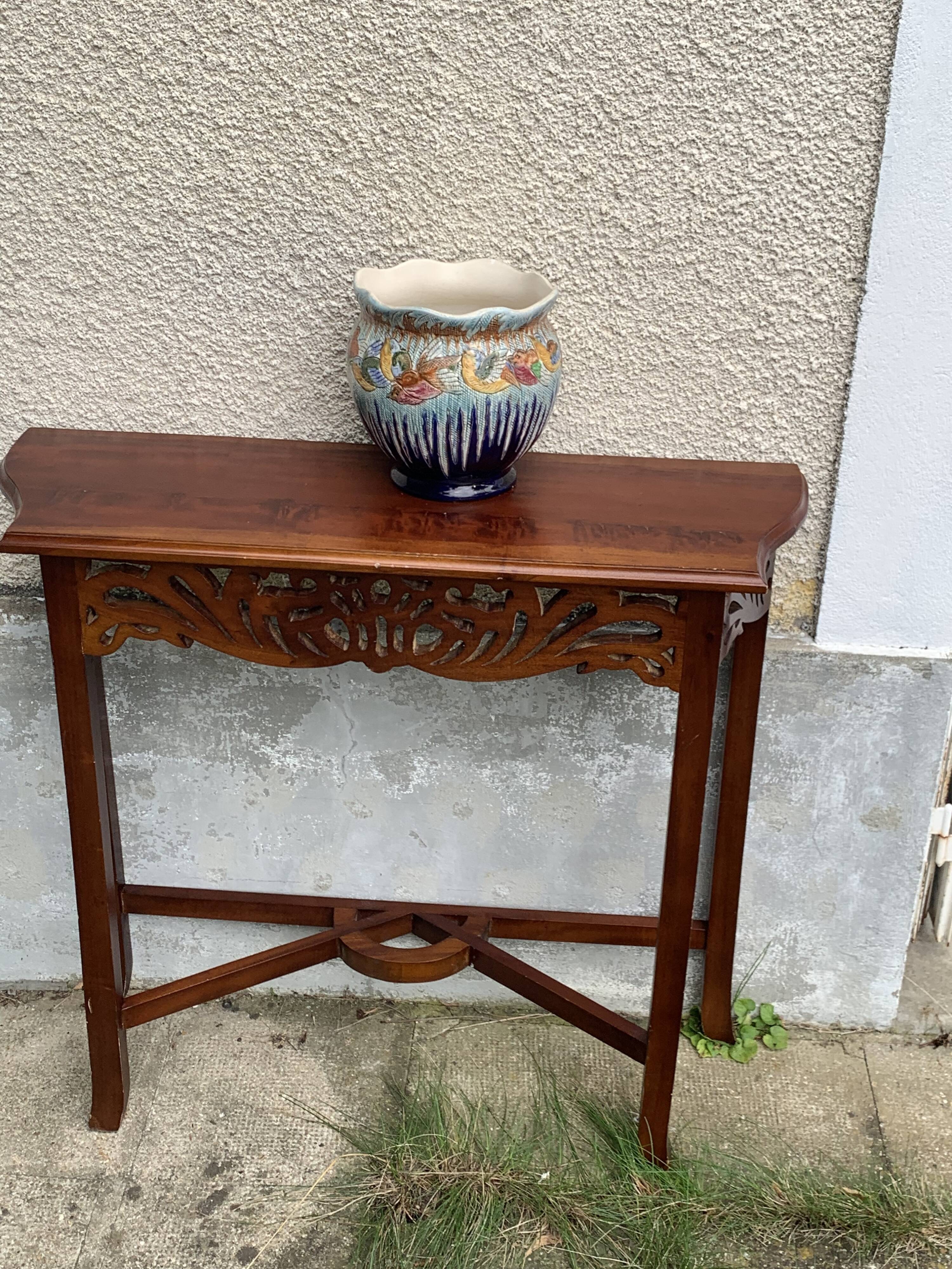 Art deco pot cache birds in old glazed ceramic
