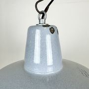 Industrial grey enamel factory pendant lamp, 1960s