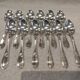 12 silver-plated metal soup spoons, Ercuis silversmith, Mousseline pattern, 22.1cm