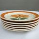 Set 6 assiettes Gien fleur orange 1970 décor peint à la main