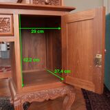 Vintage Vanity Desk, unique hand carved, Chiang Mai teak wood