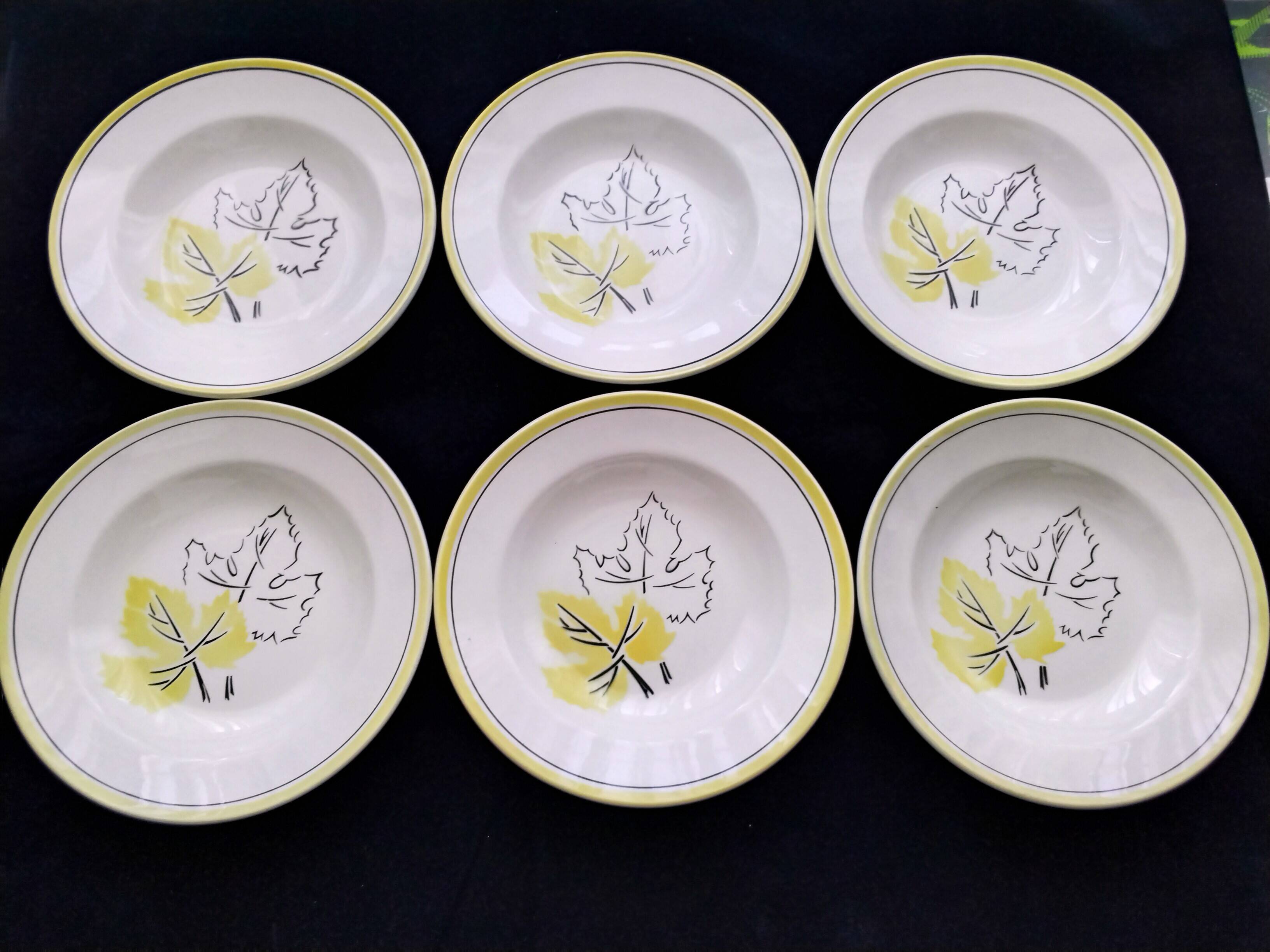 6 deep plates from Badonviller earthenware FB