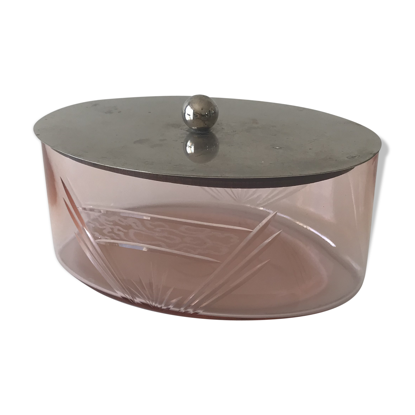 Oval glass candy