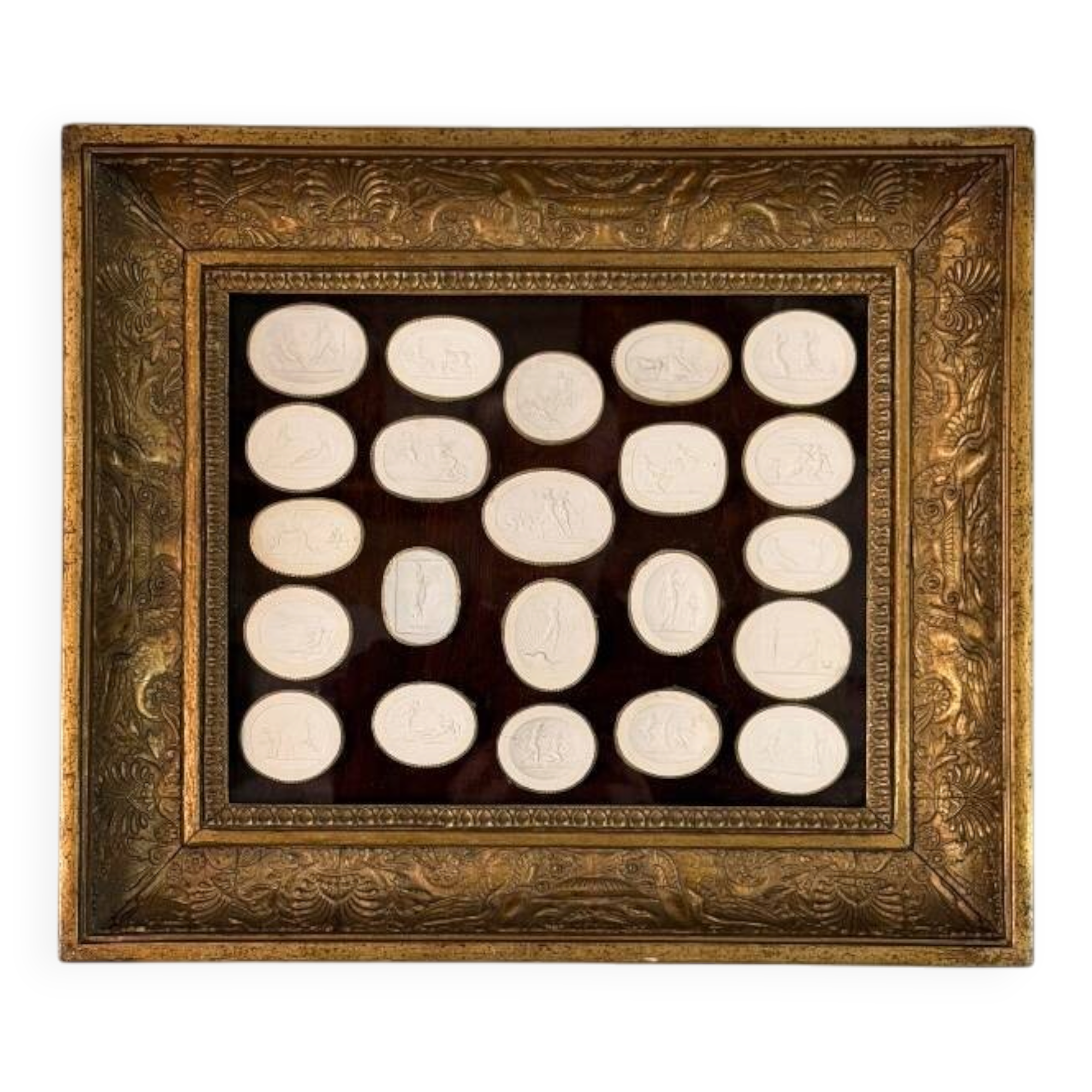 Collection of intaglio casts, souvenir of the Grand Tour, workshop of P. Paoletti, circa 1820.