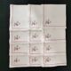 Lot de 12 serviettes de table broderie fleur