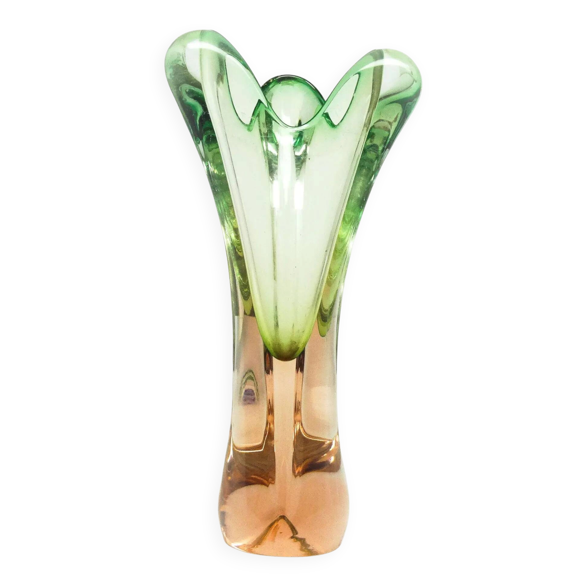 Mid-century modern vase, glass, designed by J. Hospodka, Czechoslovakia, 1960s