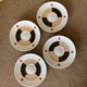4 cups and saucers, San Marco coffee, Linda Pozzoli decor