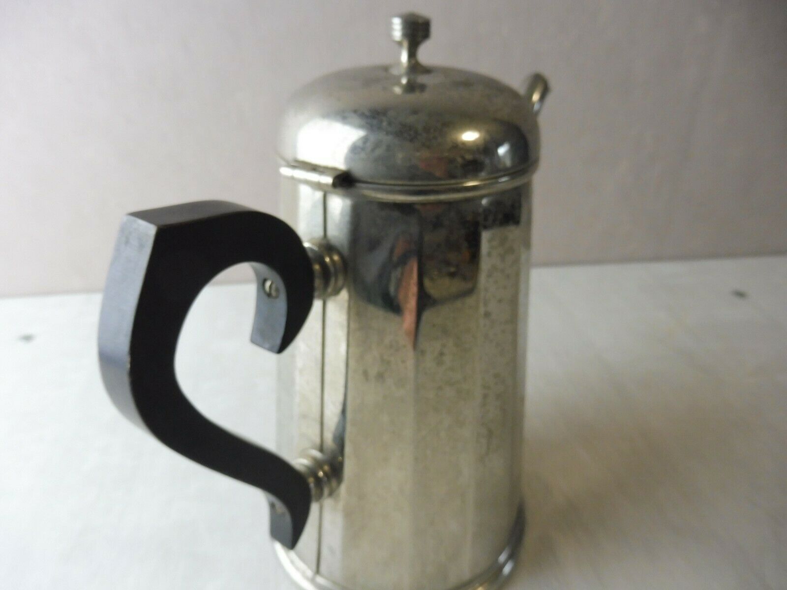 Old metal and wood pourer/coffee maker, vintage