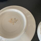 Service 6 cups and saucers assorted in Limoges paste