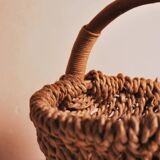 antique french handmade collection basket, woven basket