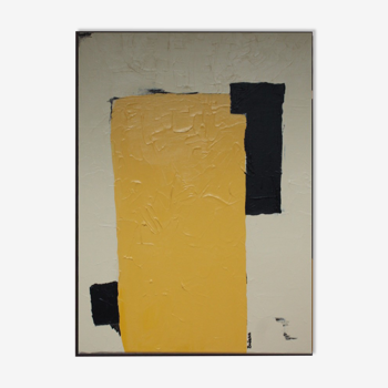 Abstract painting yellow acrylic "Soft harmony" 60x50cm